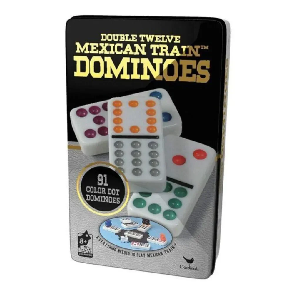 Double 12 Dominoes 91 Color Dot Mexican Train Classic Game by Cardinal